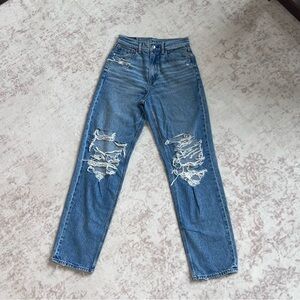 American Eagle Highest Rise Baggy Straight Distressed Jeans | Women’s 2 Regular